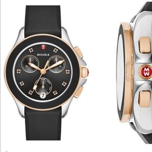 Michele Cape Chronograph silicone strap watch 34mm